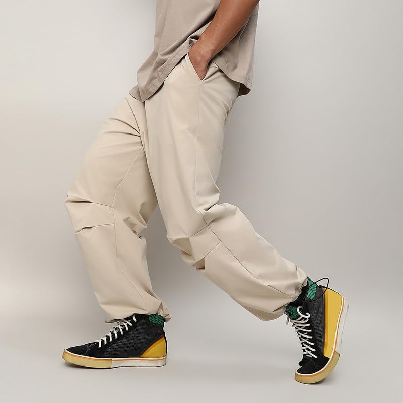 Image of CAHOOT Men's Trousers for Casual Wear | 2 Pockets | Relaxed Fit | Regular Fit | Elasticated Waist Closure | Pants Crafted with Comfort Fit for Everyday Wear