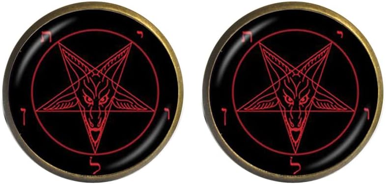 Yao0dianxku Satanic Jewelry, Goat of Mendes Stud Earrings, Sigil of Baphomet Earrings, Inverted Pentagram Charm, Satanic Jewelry, Y068 (2)