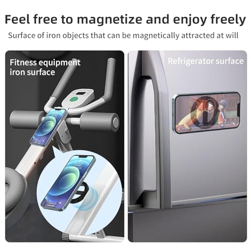 Image of FKU Dual Strong Magnet Phone Holder for Car,Gym,Metal Surface Compatible with iPhone 15 14 13 12 Pro Plus Max Mag-Safe Case (Dual Magnetic Phone Holder for Car Gym)