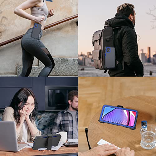 Tmidvfv Rugged Phone Case For Moto G Power 5G 2023, With Belt Clip Holster & Kickstand Heavy Duty Shockproof Protective Full Body Case Cover For Moto G Power 2023 5G Phone (Blue) #TOP6