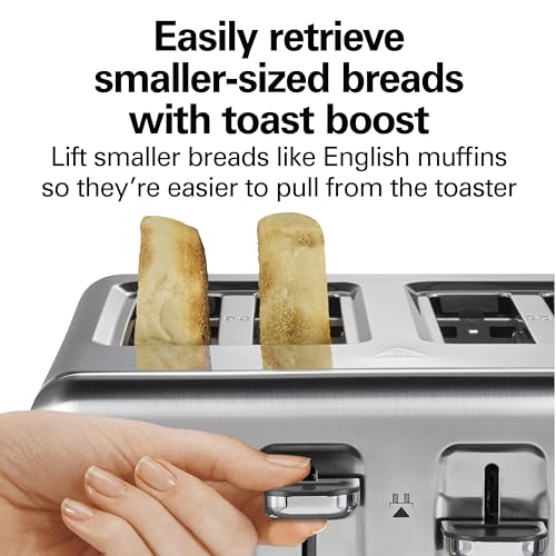 Hamilton Beach Sleek 4 Slice Toaster With Sure-Toast Technology | Browning Control With 7 Shades | Auto Shutoff | Bagel & Cancel Buttons | Toast Boost | Wide Slots | Stainless Steel | 24721 - image 7