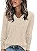 Long Sleeve Tunic Sweaters for Women Casual Crewneck Shirt Lightweight Pullover Top Fashion Loose Fit Fall Outfits (Beige,X-Large)