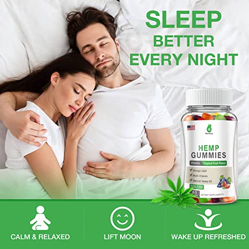 4 Pack Organic Hemp Gummies 500,000 Extra Strengthen High Potency With Pure Hemp Oil Extract Vegan Edible Bear Candy Made In Us #TOP4