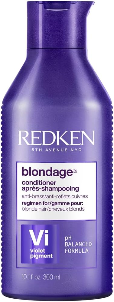 Redken, For Blonde and Bleached Hair, Corrects and Neutralizes Yellow Undertones, Strengthens and Brightens Hair, With Triple Acid Protein Complex, Blondage Conditioner, 300 ML
