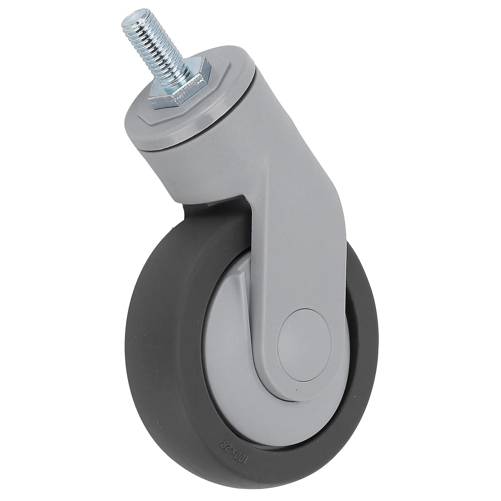 Luqeeg Rueda de 4 Pulgadas, Rueda Silenciosa TPR, con Vástago de Rosca M12 con Cojinete Giratorio, Ideal para Bancos de Trabajo, Cajas de Instrumentos Musicales y Mesas de Arte