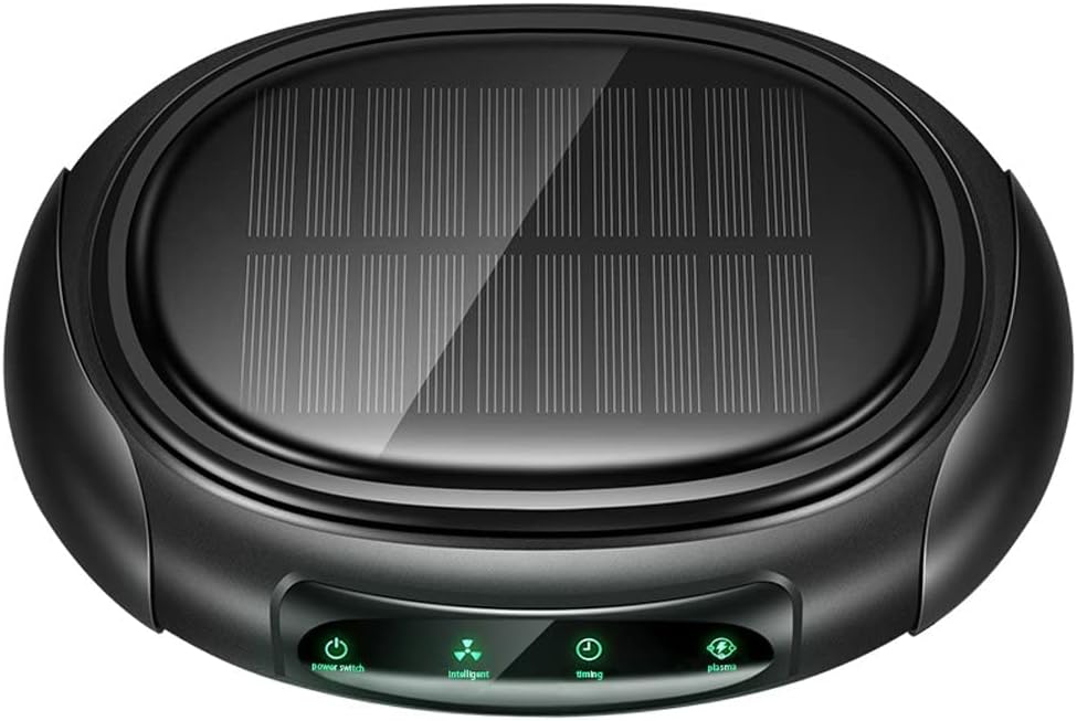 Car Portable Air Purifier, Air Purifier Ionizer with Negative Ions, for Smokers Quiet Ionic Air Cleaner, for Small Room, Solar panels and USB Dual Charging