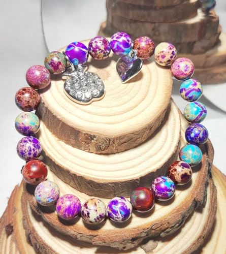 Image of Teacher Appreciation Gifts, Natural Stone Teacher Appreciation Bracelet for Women, Thank You Teachers Gifts with Message Card