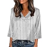 Womens Summer Tops Casual V Neck 3/4 Sleeve Loose Fit Blouses Beach Vacation Fashion Outifits Spring Summer Tops