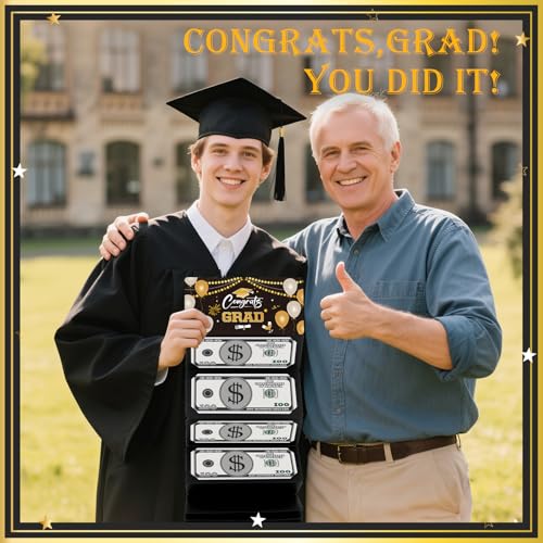 Graduation Money Holder 2025 with 10 Slots, Surprise Congrat Grad Money Envelopes for Cash Gifts, College Middle High School Graduation Gifts Ideas for Girls Boys Daughter Son Men Women3