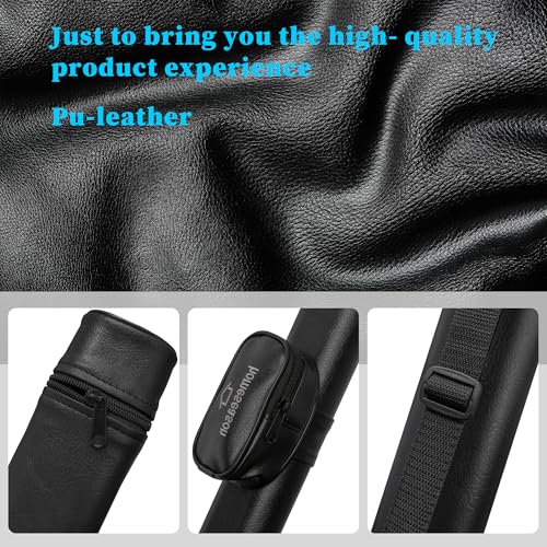 HomeSeason Expert Billiard Cue Cases, 1/2 Standard 1 of Set 58 Inches Cue Sticks Leather Box, Deluxe Hard Billiard Pool Cue Stick Carrying Case, Pool Billiards Accessories (Black) by HomeSeason - Used condition - Image 4