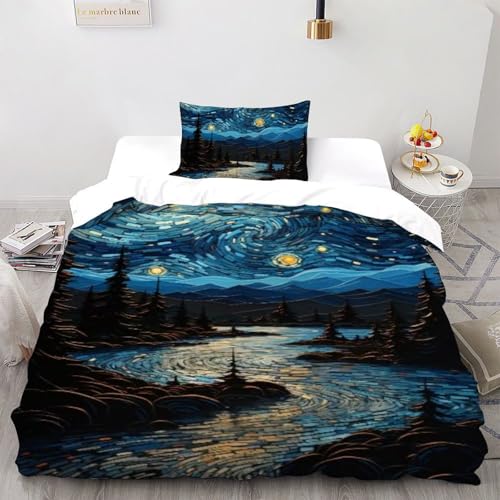 Housse de couette single 135x200cm motif paysage imprimé 3D - 2
