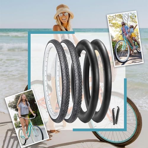 Hycline 26WHT-NT 2-Pack Cruiser Bike Tires Set: Hycline 26X2.125 Inch Folding Replacement Bicycle Tires And Pair 26-Inch Inner Tubes thumb #6