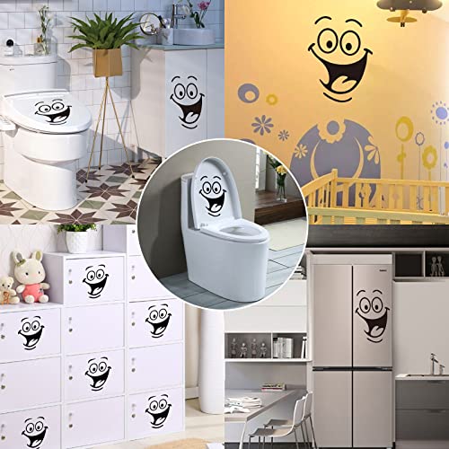 HsentimenH WC Deckel Aufkleber 2Pcs Sticker mit Smiley Gesicht Pvc Wasserdicht Witziger Lustiger DIY Badezimmer Wandtattoo Toilette Tür für Wandaufkleber