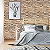 Arthome 40cmx200cm Brown Stone Brick Self Adhesive Wallpaper,Peel and Stick Contact Paper Sticky Back Plastic Roll,Waterproof PVC Vinyl Wrap Film for Kitchen Fireplace Backsplash Wall Covering #2