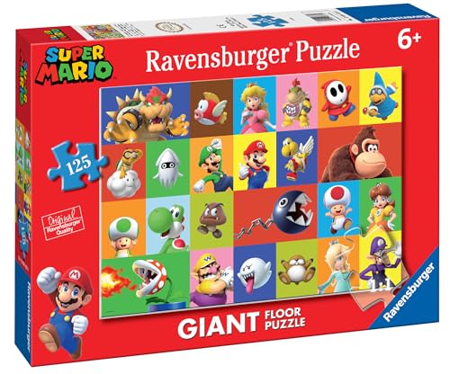 Ravensburger - Super Mario, Giant Floor Puzzle 6+ Anni, 125 Pezzi Educativi