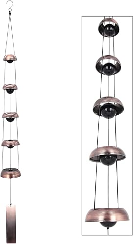 Miniatura 2 de Campanas de viento de simpatía para regalo al aire libre, campanas colgantes de color rojo cobre, campanillas de viento para exteriores, gran tono