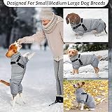 Hjyokuso Wasserdichter Hundemantel, Hundejacke mit Geschirr, Wintermantel Hund für kleine Mittel Große Hunde, Winddichte Winterjacke Hund Outfit mit Reflektierender Streifen und Reißverschluss S-XL