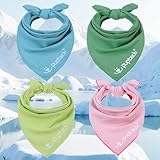 PUPTECK Dog Cooling Bandana for Hot Summer, 4 Pack Spring Cat Pet Scarf Instant Cooling Towels, Ice Neck Cooler Wraps for Small Medium Large Dogs