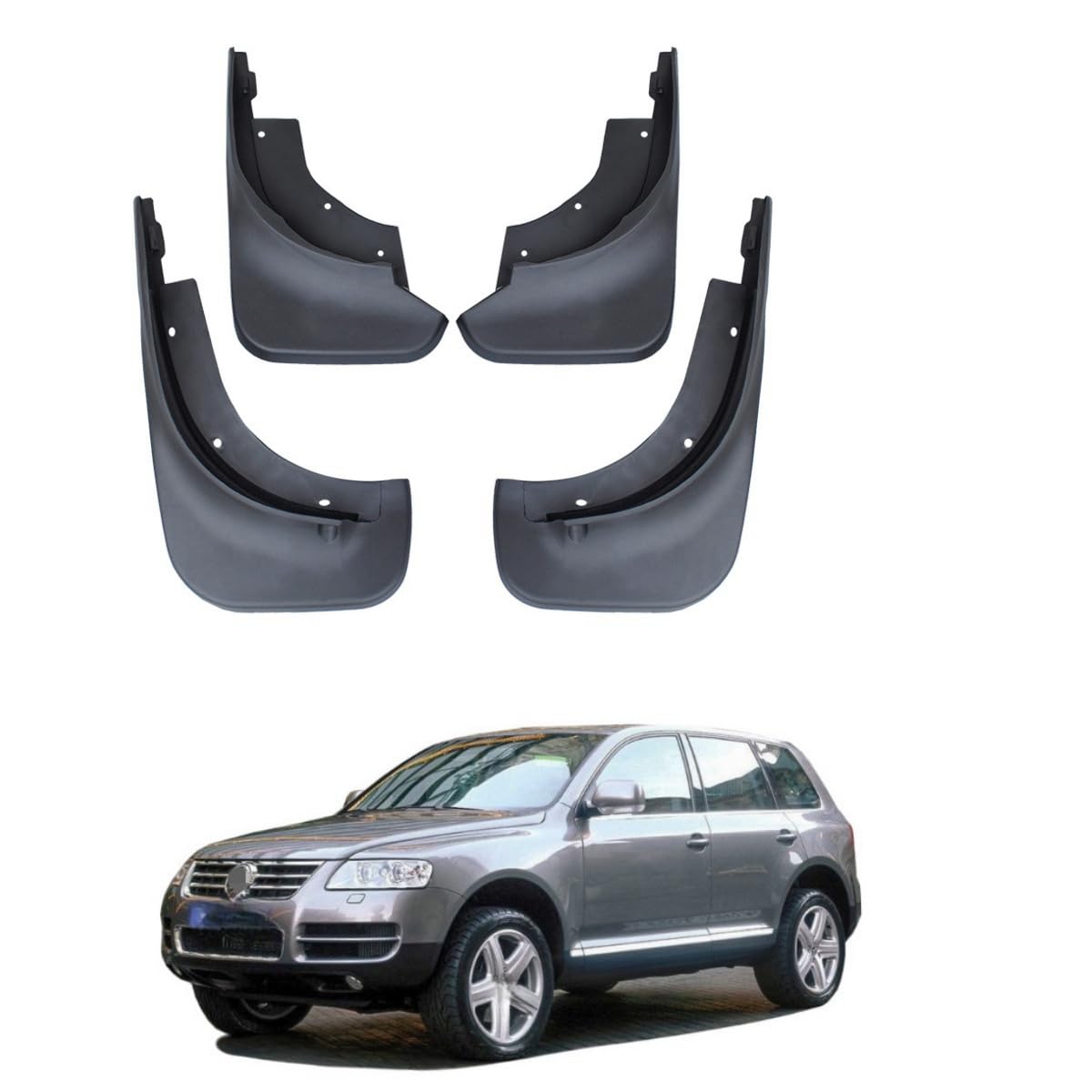 UDRFKDS Mud Flaps Splash Guards For VW Touareg 2005 Accessories Mudflap Fender Flares Front and Rear Mud Guard Set 4PCS