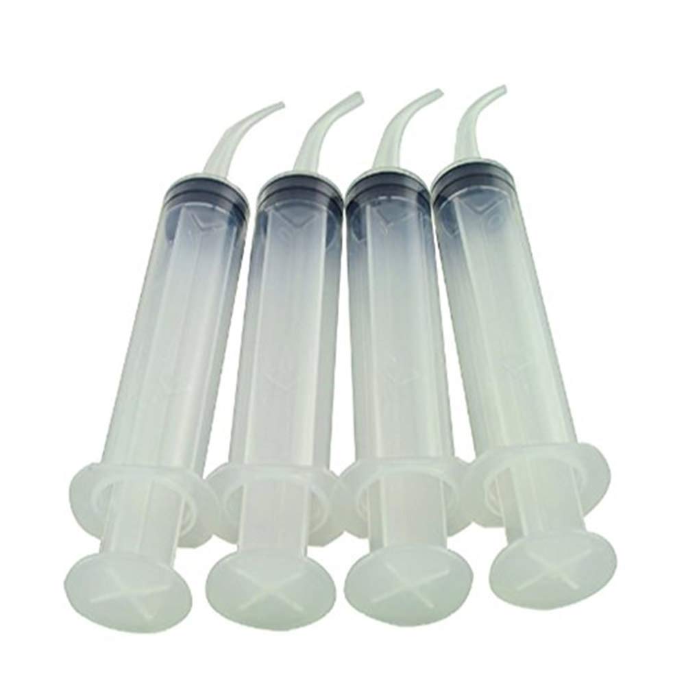 Trifycore 4Pcs Disposable Dosing Syringe Nozzle Dental Irrigation Syringe With Curved Ends, Health And Personal Care