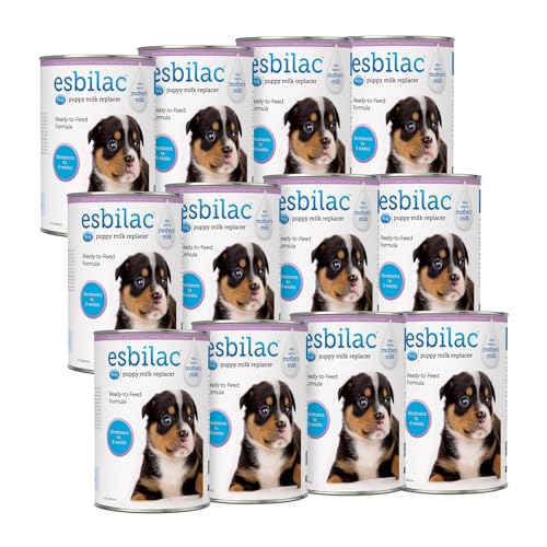 PetAg Esbilac Puppy Milk Replacer Liquid 11 oz Pack of 12 Ready to Feed Puppy Formula with Vitamins for Puppies Newborn to 6 Weeks Old Easy to Digest