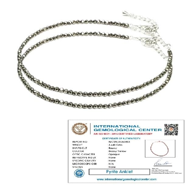 Raw Pyrite Anklet for Women | Stone for Money Power & Protection | Spiritual Jewelery for Women | Money Magnet Jewellery-image-35