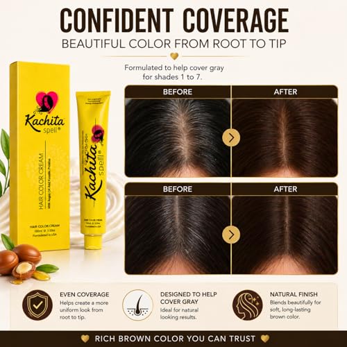 Kachita Spell Hair Color Cream 4 Brown 100ml miniatura 4