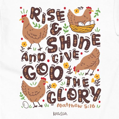 Rise and Shine Give God The Glory Matthew 5:16 White Cotton Children's T-Shirt2