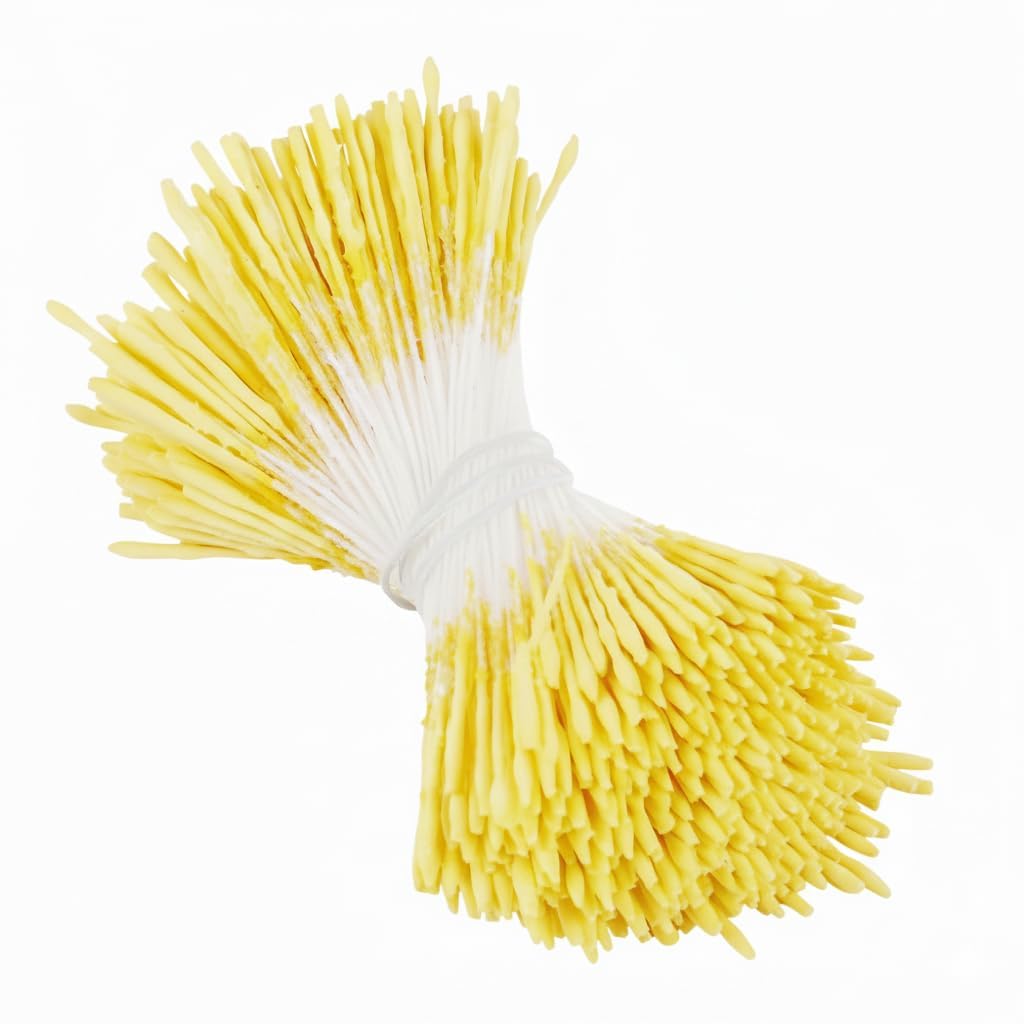 BOLT BEE Artificial Flower Pollen Stamens, Craft Supplies for Flower Making, 100 Pieces, 150 Grams (1 Yellow)-image-15