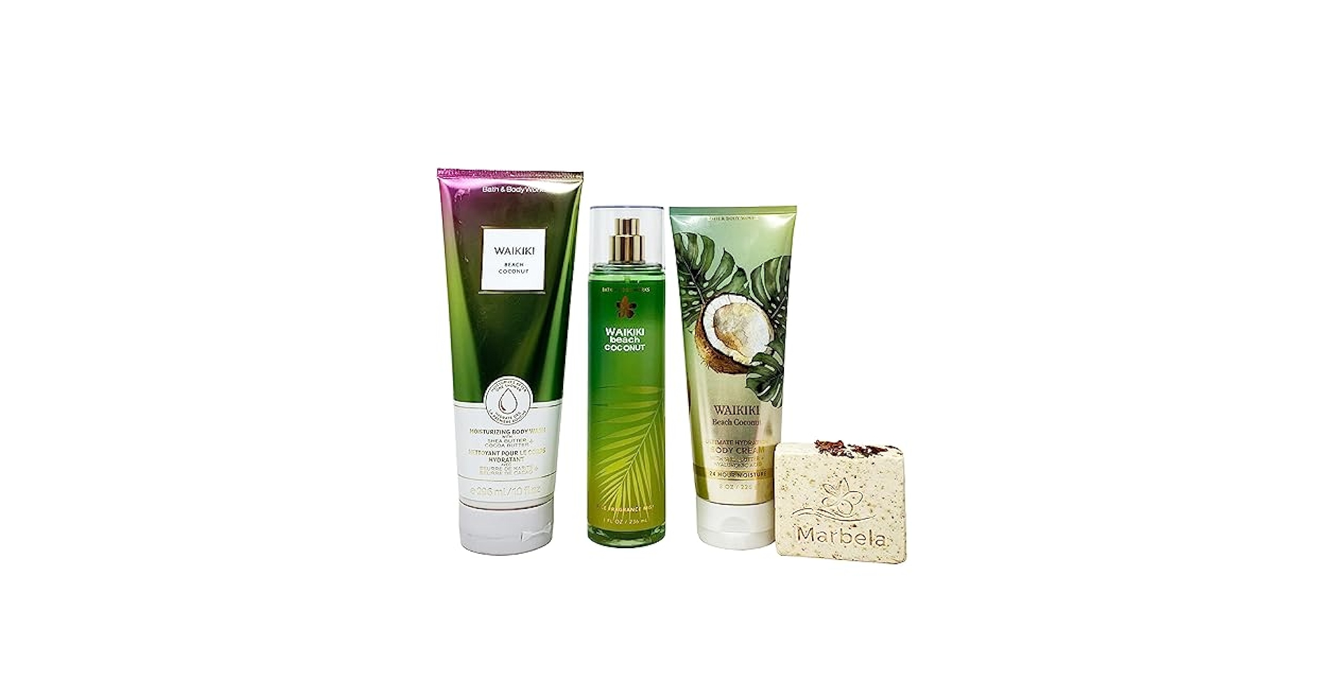 【ワイキキビーチココナッツ】ボディーウォッシュ　３本 Amazon.com : Bath & Body Works Waikiki Beach Coconut 3 Piece