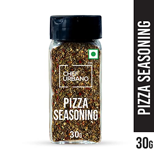 Image of Chef Urbano Pizza Seasoning Spice Mix 30g | Italian Pizza / Pasta Oregano | Imported Herb Sprinkler | All Natural Premium Spices | All Purpose Seasoning | Glass Bottle | Vegetarian