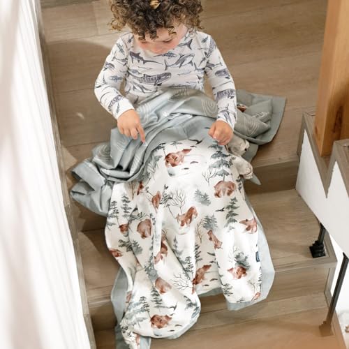 Image of GRSSDER Muslin Cotton Quilt Blanket - Silky Soft and Breathable Baby Blanket Quilt, Oversized Muslin Blankets for Newborns, Toddlers & Kids, 6 Layers Reversible Design for All Seasons, 47 inch x 47 inch