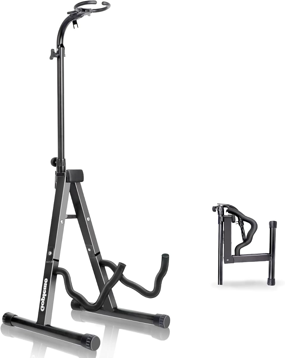Acoustic Guitar Stand Floor Folding A frame with Secure Lock Upgrade Adjustable Holder Classical Electric Bass Guitar Ukelele Violin Accessories