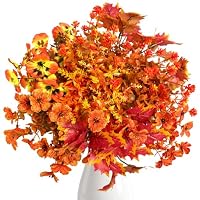 Kinjoium – 9 Herbstblumen Künstlich Herbststrauß Herbstdeko Kunstblumen