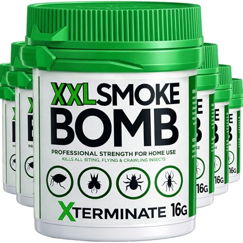 Xterminate XXL 16g Smoke Bomb Fogger Killer For Fleas Bed bug Carpet Moths Cluster Fly Silverfish Carpet Beetle Insects (HSE Approved And Tested) (6)