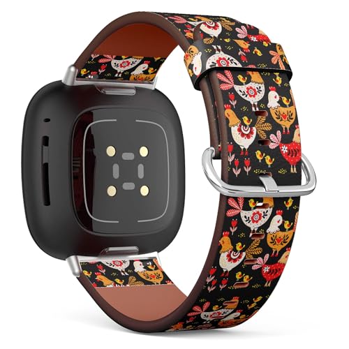 Bracelet Galaxy Watch 6 motif coq poules et poules en cuir végan pour le quotidien