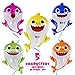 OMG Party Factory - Large 25" Baby Cute Shark Birthday Balloons - Birthday Party Decorations Baby Shower Supplies Helium Balloons- All Family Members Included Doo Doo (5pcs) - Globos Para Fiestas