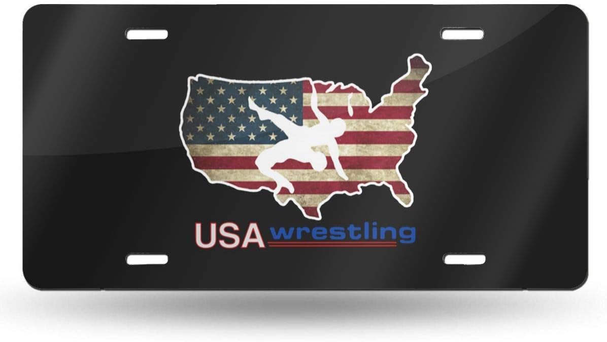 License Plate Frame USA Wrestling License Plate Auto Truck