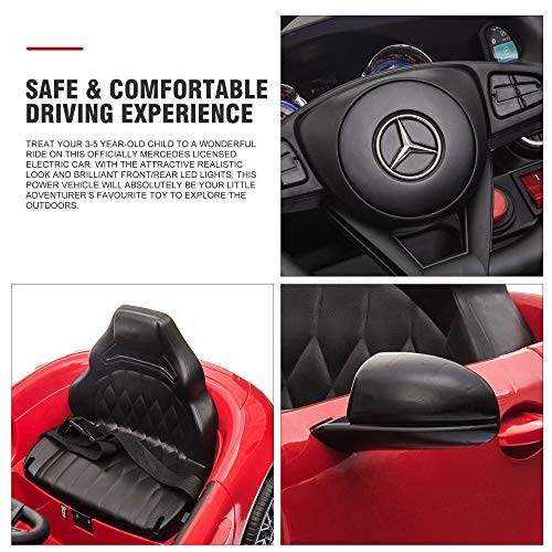 TOBBI 12V Electric Kids Ride On Car Mercedes AMG GT Motorized Vehicle with Single Seat Remote Control Head, Red