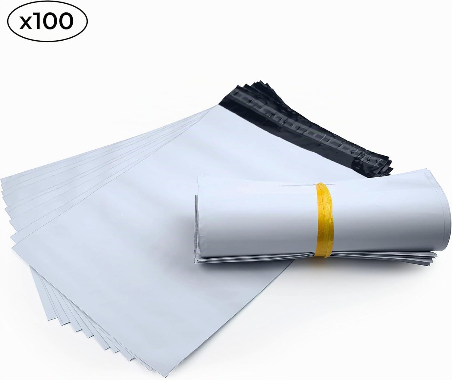 Enveloppes 40 x 50 cm Blanches Opaques Plastique Solides Inviolables Imperméables Lot de 100