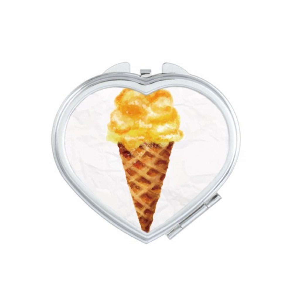 Miroir de maquillage compact aquarelle jaune et miroir de poche mignon multicolore