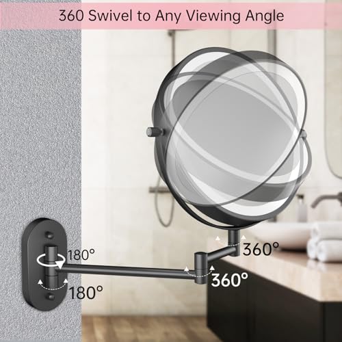 Miroir de maquillage mural rechargeable FUNTOUCH avec éclairage LED réglable