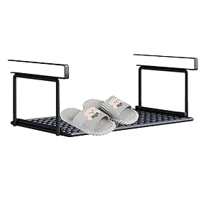 Zapatero Extensible, Estante Retráctil para Zapatos, Estantes Multiusos para Zapatos, Estante Inferior de Metal, Cesta para Zapatos Colgantes Que Ahorra Espacio, Zapatero para Entrada(Negro 32cm)