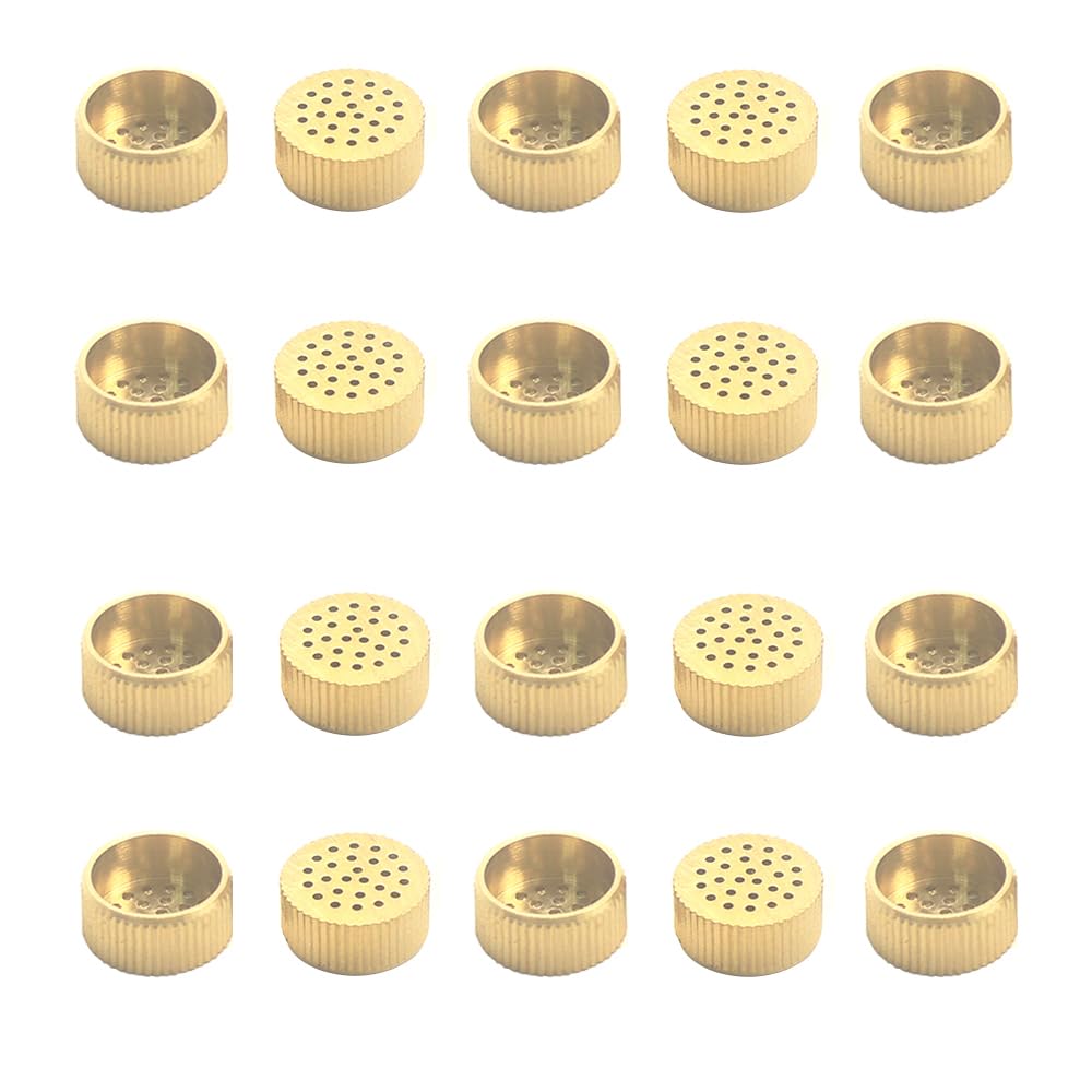 Jaiyniyadakata Gold Tone 20Pcs Hardware Mould Parts Brass Point Hole Core Box Vent, Height 6Mm/ 0.24Inch,Round Ventilation Granules Mould, Eyelet Ventilation Valve,Honeycomb Type Air Release Vent (Diameter 12Mm/0.47Inch)