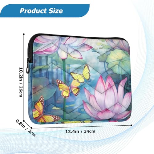 Funda para portátil Butterfly Lotus Flowers 13-14 pulgadas miniatura 3