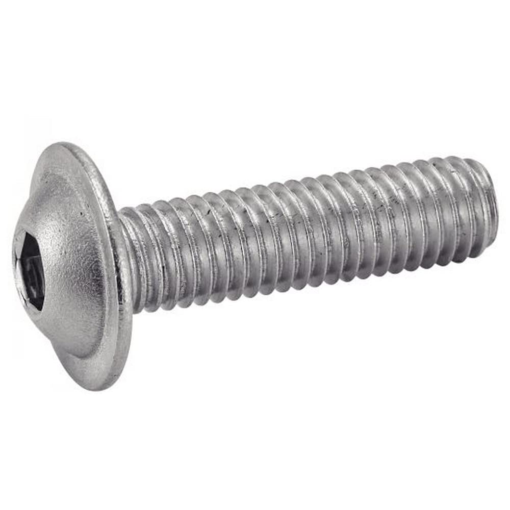 1000 tornillos de cabeza redonda plana hexagonal, rosca completa, ISO 7380-2, acero inoxidable A2, M 2,5 x 4/4, tornillos alomados