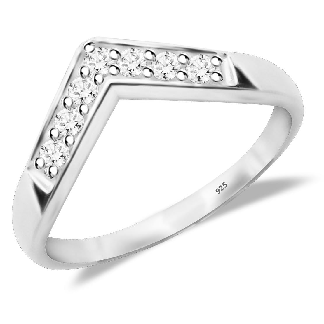 Parnika Exotic Wishbone Design CZ Finger Ring in Pure 92.5 Sterling Silver for Girls/Women with Certificate of Authenticity (16) (B09QD1P34K) Amazon Price History, Amazon Price Tracker