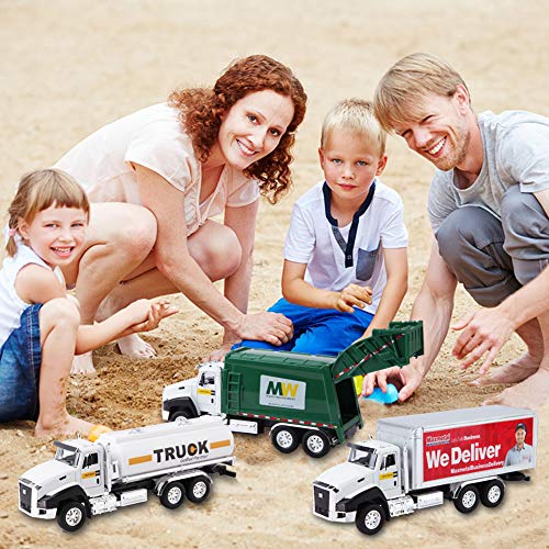 image for Wemfg 3 Pack of Car Toy Set Play Vehicles in Carrier Truck, Postal Tru