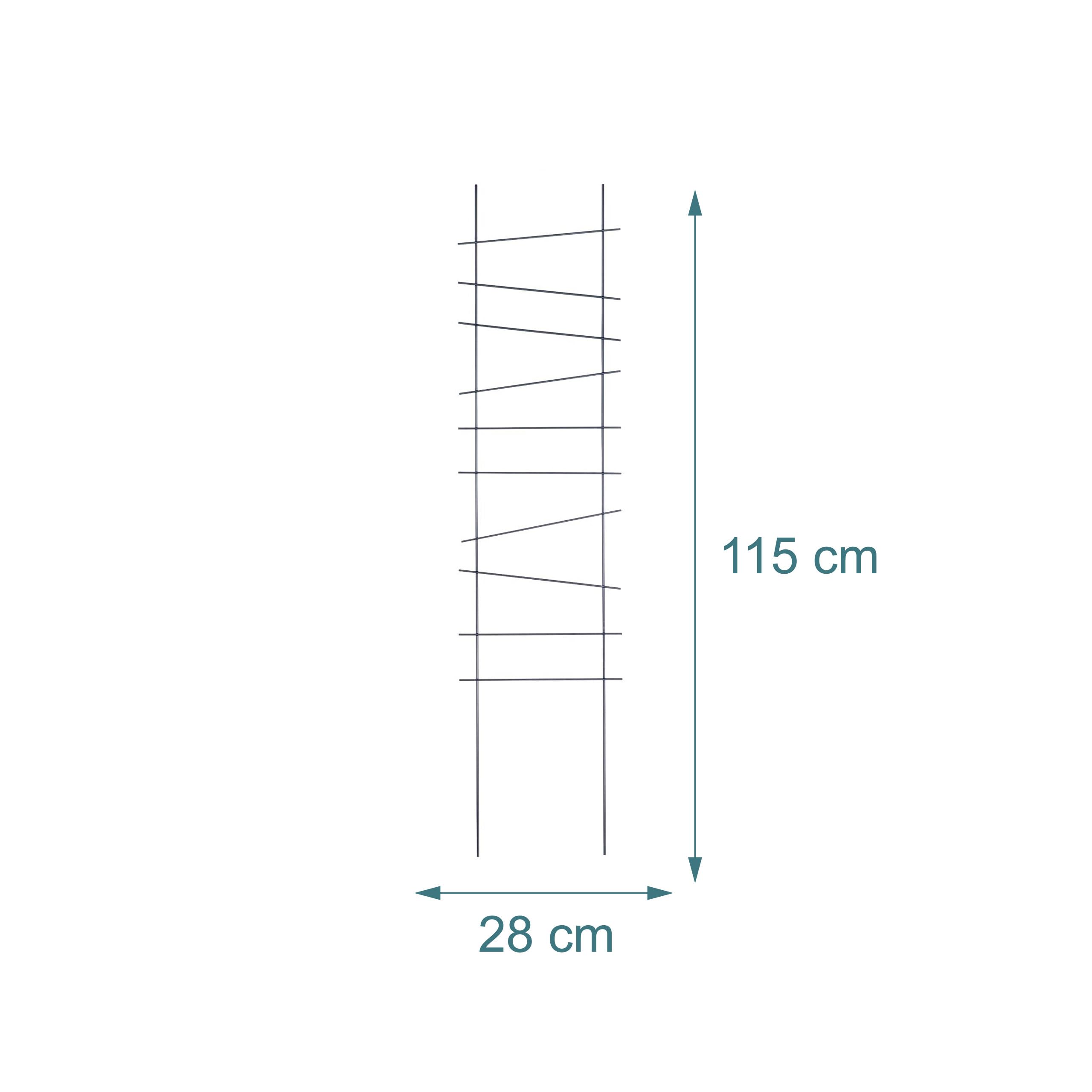 Relaxdays Griglia per rampicanti, Set 8, HxL: 115 x 28 cm, Metallo, Giardino e vasi, Nero
