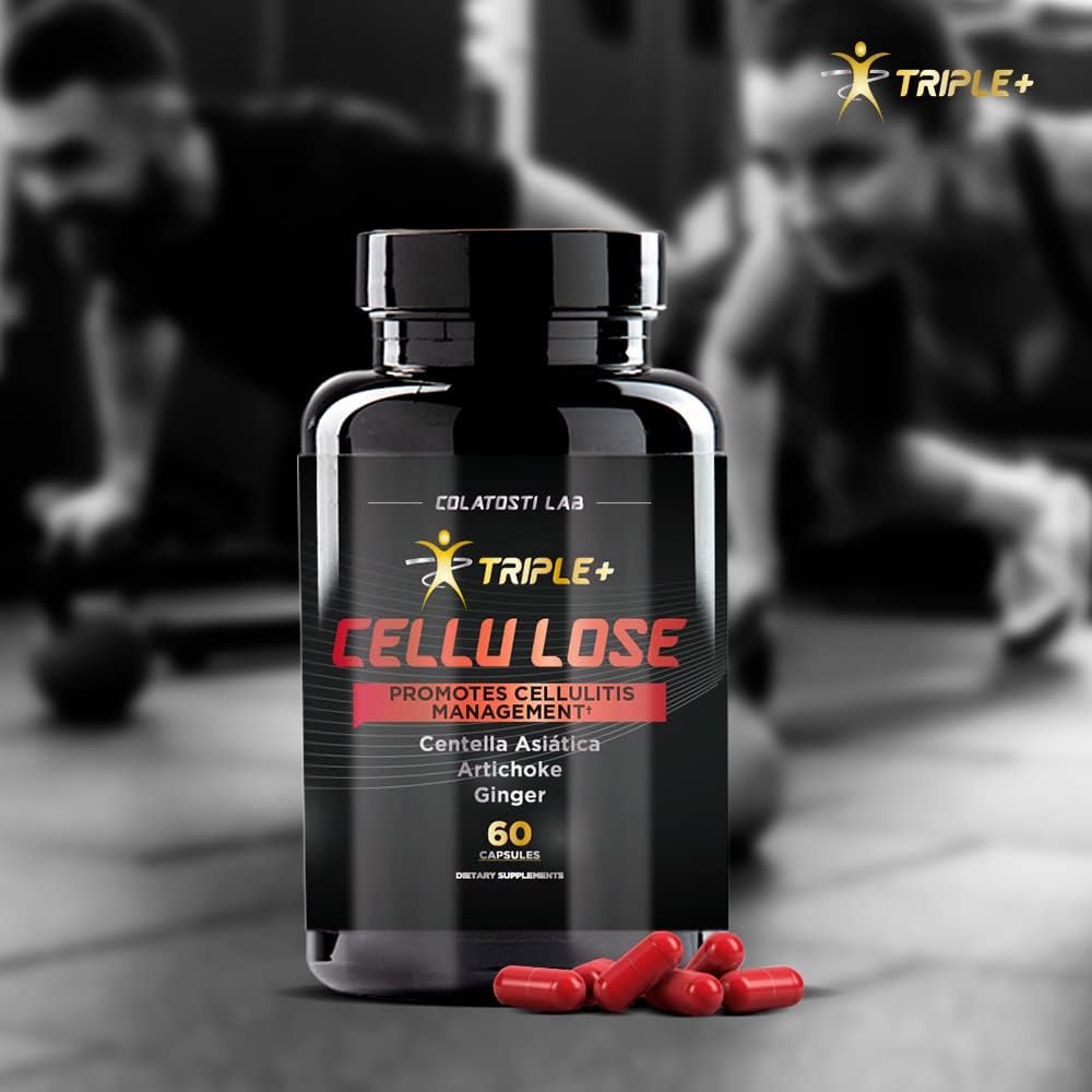 Triple+ Cellu Lose Promotes Cellulitis Management | Maximum Anti-Cellulite Action |Centella Asiatica, Artichoke, Ginger (60 Count) : Health & Household